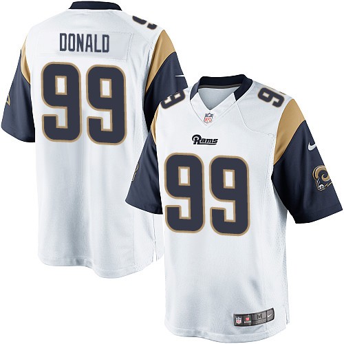 Men's Limited Aaron Donald Nike Jersey White Road - #99 NFL Los Angeles Rams